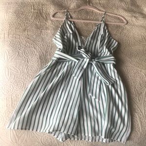 BG striped green romper